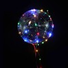 Balon LED Multicolor Rotund 45cm, Baterii Incluse, Suport Bat Verde 90cm, Decor Petrecere Copii, Aniversare, Baloane cu LED