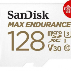 Card de memorie Sandisk MAX Endurance microSDXC, 128GB, Clasa 10, UHS-I U3, Adaptor SD