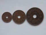 LOT 3 MONEDE -1,2,5 ORE DANEMARCA 1930-1935, Europa