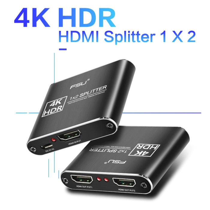 HDMI Splitter 1X2 cu alimentare 1 INPUT - 2 OUTPUT suporta 4K