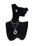 Suport / Bust Catifelat Negru pentru Bijuterii &ndash; 15x13 cm &ndash; Expozitor Inele,