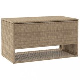 Cumpara ieftin Cutie de perne de exterior Bej 100x55x55,5 cm Poly Rattan
