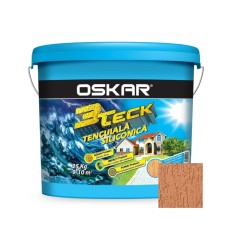 Tencuiala decorativa siliconica Oskar 3Teck, structurata, aspect scoarta de copac, caramel, interior / exterior, 25 kg