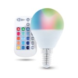 Bec LED RGB G45 E14 cu telecomanda , compact si versatil Forever