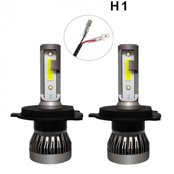 Set 2 becuri auto H1, 100W, 6000K, 11000 lumeni