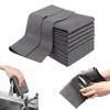 Set 10 lavete, multifunctionale, microfibra, pentru sticla, baie, bucatarie, gri, 30 x 30 cm