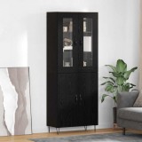 Cumpara ieftin Bufet Stejar alb si negru 69,5 x 34 x 180 cm Lemn prelucrat