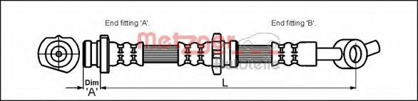 Conducta / cablu frana NISSAN PRIMERA Break (WP11) (1996 - 2002) METZGER 4111967