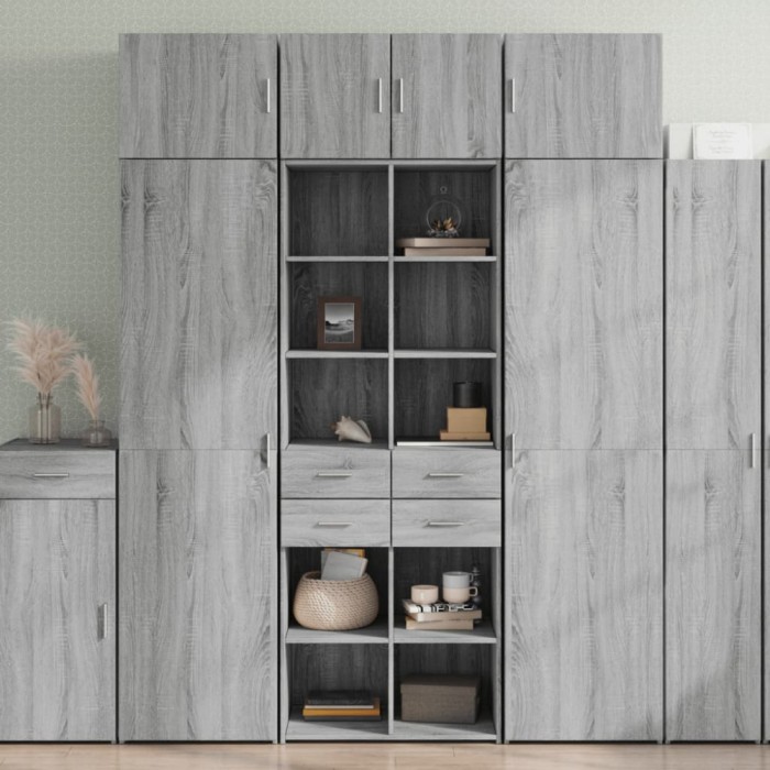 vidaXL Dulap &icirc;nalt, gri sonoma, 70x42,5x185 cm, lemn prelucrat