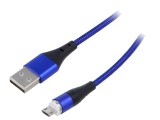 Cablu magnetic USB A la USB B micro, 1m, 18W, nichelat