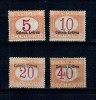 Eritrea Italiana 1903/1920 - Marci porto, serie incompleta, neștampilata