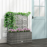 Cumpara ieftin Outsunny Ghiveci De Flori De Sine Statator Pentru Gradina, Jardiniera Pentru Plante Cataratoare 84x30x107cm Gri Deschis