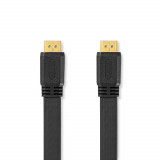 Cablu HDMI de mare viteza cu Ethernet 4K30Hz, plat, 10m, negru, Nedis