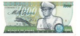 Zair 1000 Zaires Mobutu 1985 P-31 aUNC, Seria 0956660, Bancnota Africa