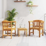vidaXL Set de Mobilier cu pernă 2 pcs natural Lemn Solid de Acacia 3416312