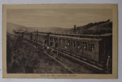 ORSOVA , TREN STATIONAND , CARTE POSTALA , INCEPUTUL SEC. XX foto