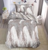 Cumpara ieftin Lenjerie De Pat Luxor Xc135, Bumbac, 4 Piese, Cu Elastic, Gri, Imprimeu