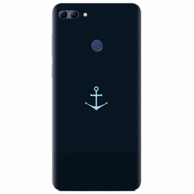 Husa silicon pentru Huawei Y9 2018, Blue Navy Anchor Illustration Flat foto