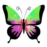 Sticker decorativ, Fluture, Negru, 66 cm, 10000ST