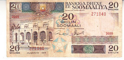 M1 - Bancnota foarte veche - Somalia - 20 shilin - 1989 foto