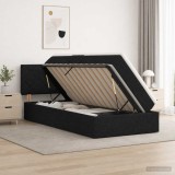 Cumpara ieftin Pat cu LED si saltea Negru 90 x 200 cm Tesatura
