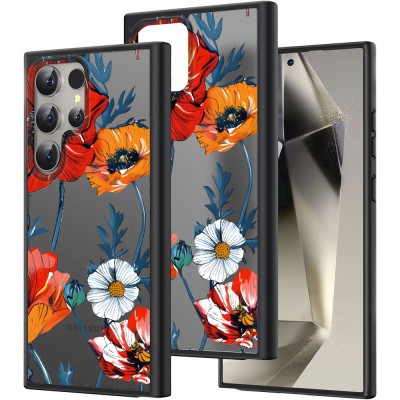 Hus&amp;Auml; pentru samsung galaxy s25 ultra, flower 14, protec&amp;Egrave;ie camer&amp;Auml;, anti&amp;Egrave;oc, design slim, negru foto