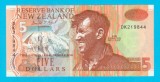 Bancnotă Noua Zeelanda (pick 177) 5 Dollars 1993 UNC serie: DK219844; Tipărită pe h&acirc;rtie nu polimer