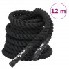 VidaXL Fr&acirc;nghie de luptă neagră, 12 m, 9 kg, poliester 94267