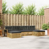 vidaXL Seturi de canapele 6 pcs Alb și antracit Lemn Solid de Acacia 3390937