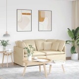 Cumpara ieftin Canapea modulară cu perne, crem, textil