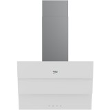 Hota incorporabila decorativa Beko BHCA69642WH, Design inclinat, Afisaj electronic, Iluminare LED , Auto Shut Down, Touch Control, Filtru metalic anti