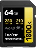 Card Memorie Lexar 64GB SDXC Pro 1800x UHS-II U3 V60, 280MB/s, 4K
