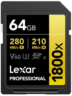 Lexar SDXC Pro 1800x U3 UHS-II R280/W210 (V60) 64GB foto
