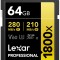 Lexar SDXC Pro 1800x U3 UHS-II R280/W210 (V60) 64GB