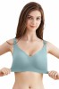 Sutien Alăptat fără Cusături și fără &Icirc;ntărituri - Albastru Pastel - Albastru Pastel, XL, bumbac, Cu burete, Acoperire Completa, Linovit Store