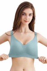 Sutien Alăptat fără Cusături și fără &Icirc;ntărituri - Albastru Pastel - Albastru Pastel, L