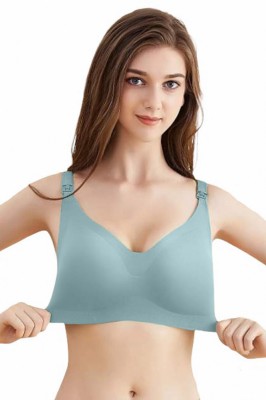 Sutien Alăptat fără Cusături și fără &amp;Icirc;ntărituri - Albastru Pastel - Albastru Pastel, XL foto
