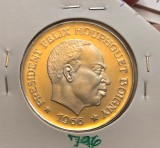 796 Ivory Coast, Coasta de Fildes 10 Francs CFA F&eacute;lix Houphou&euml;t-Boigny 1966, KM#1, argint, excelenta