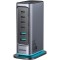 Incarcator Statie Joyroom JR-TCM02, 65W, 3.25A, 2 x USB-A - 4 x USB-C, Gri