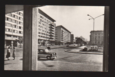 CPIB 19888 CARTE POSTALA - BUCURESTI. PIATA PALATULUI RPR, MASINA DE EPOCA foto