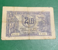 Bancnota 2 lei 12 martie 1915 foto