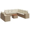 Set canapele de gradina cu perne, 10 piese, bej, poliratan