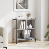 Biblioteca Gossi Gri Sonoma 72x28x77.5 cm, Lemn Prelucrat, Rafturi Depozitare Carti Living Birou