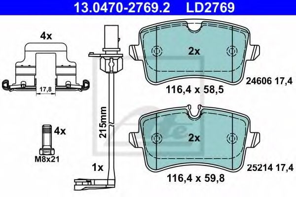 Set placute frana,frana disc AUDI A6 Avant (4G5, C7, 4GD) (2011 - 2016) ATE 13.0470-2769.2