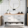 VidaXL Blat de baie, 140x50x(2-6) cm, lemn masiv netratat