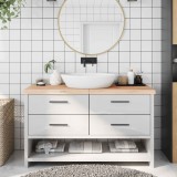 VidaXL Blat de baie, 140x50x(2-6) cm, lemn masiv netratat