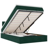 Cumpara ieftin Pat otoman cu saltea, verde inchis, 120x190 cm, catifea