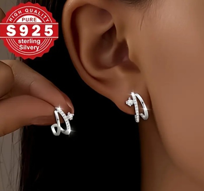Cercei Argint 925 , zRegina Luminii, , design elegant cu cristale zirconia