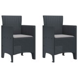 VidaXL Scaun pentru Grădină 2 pcs Antracit Dimensiune: 53 x 49 x 85 cm 847450