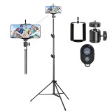 Trepied reglabil pentru telefon 200 cm cu brat flexibil 360 , suport telefon cu prindere cu arc si telecomanda Bluetooth pentru fotografie, vlogging s